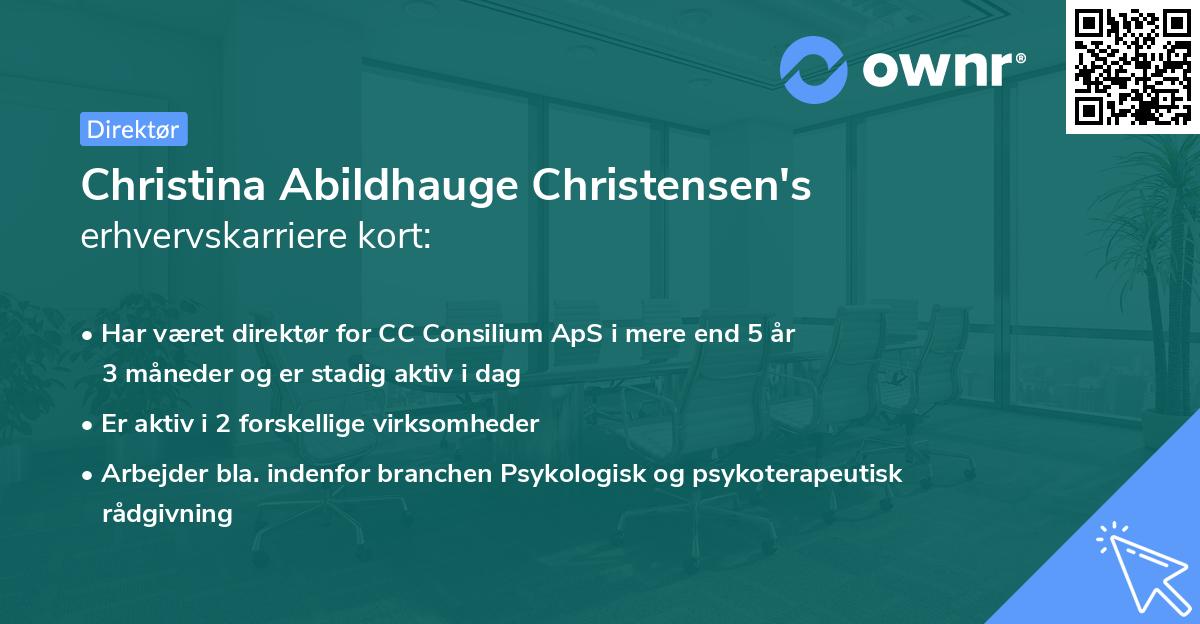 Christina Abildhauge Christensen's erhvervskarriere kort