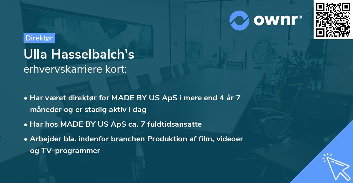 Ulla Hasselbalch's erhvervskarriere kort