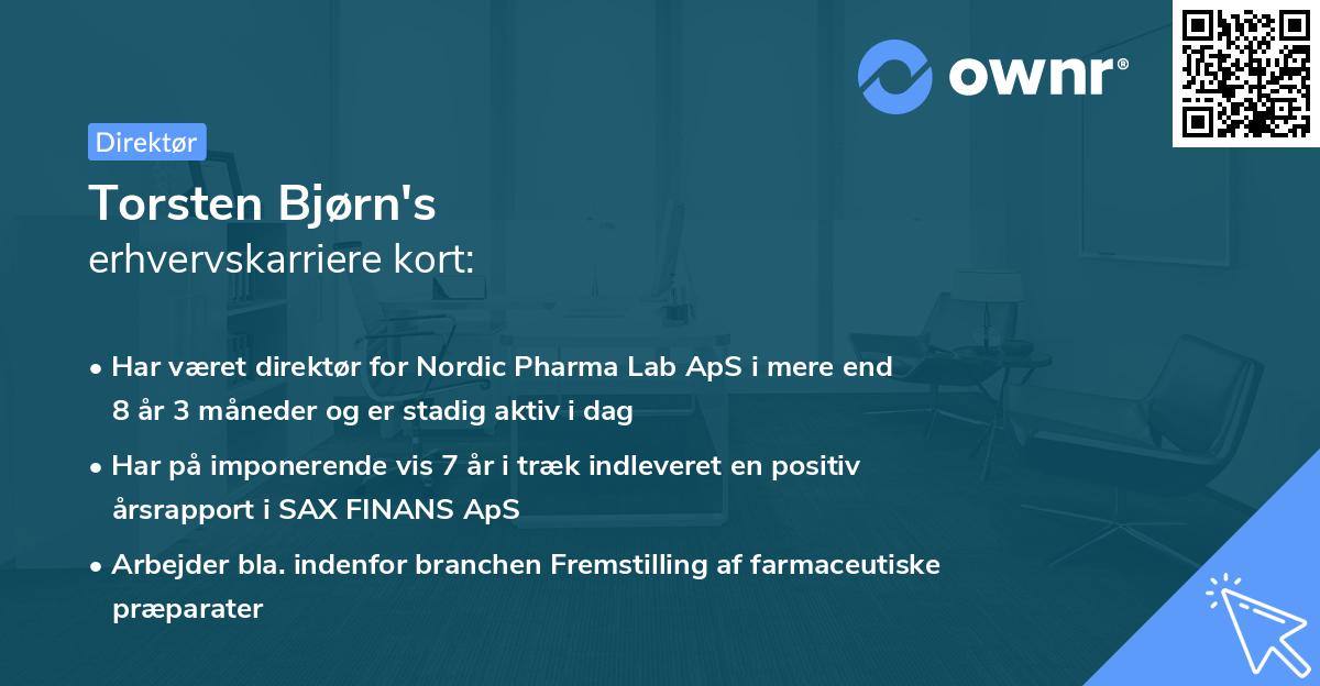 Torsten Bjørn's erhvervskarriere kort