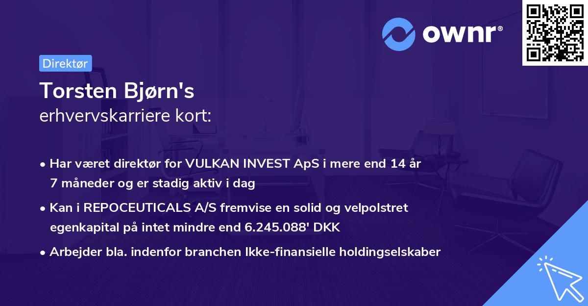 Torsten Bjørn's erhvervskarriere kort