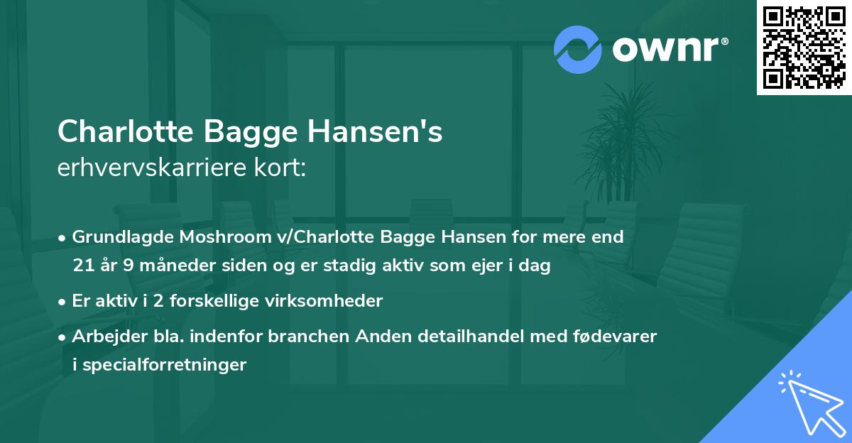 Charlotte Bagge Hansen's erhvervskarriere kort