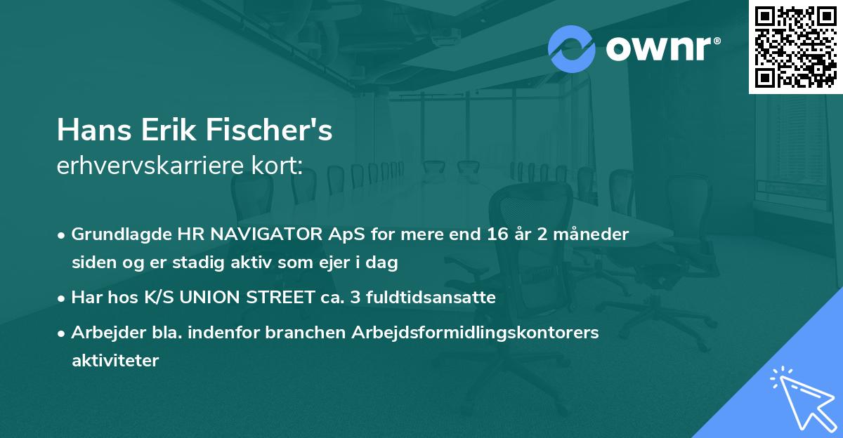 Hans Erik Fischer's erhvervskarriere kort