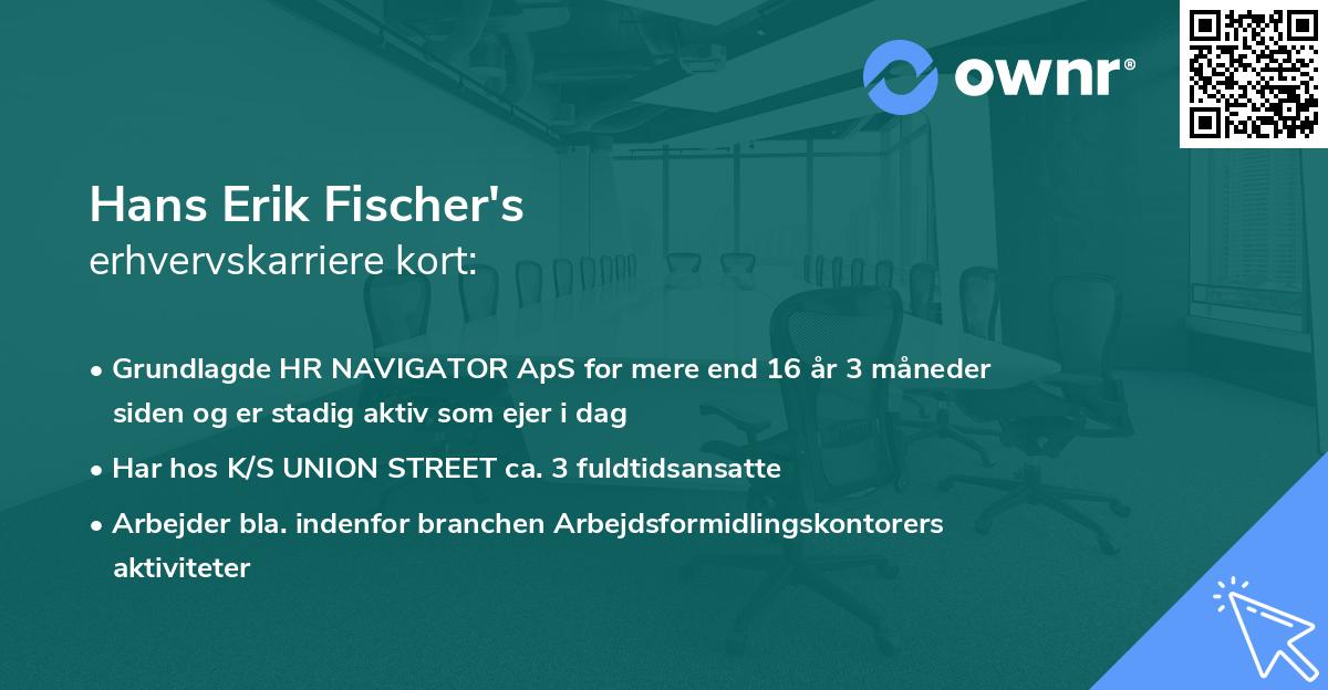 Hans Erik Fischer's erhvervskarriere kort