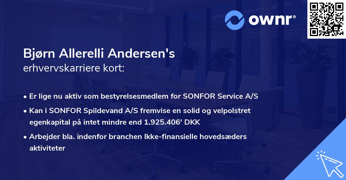 Bjørn Allerelli Andersen's erhvervskarriere kort