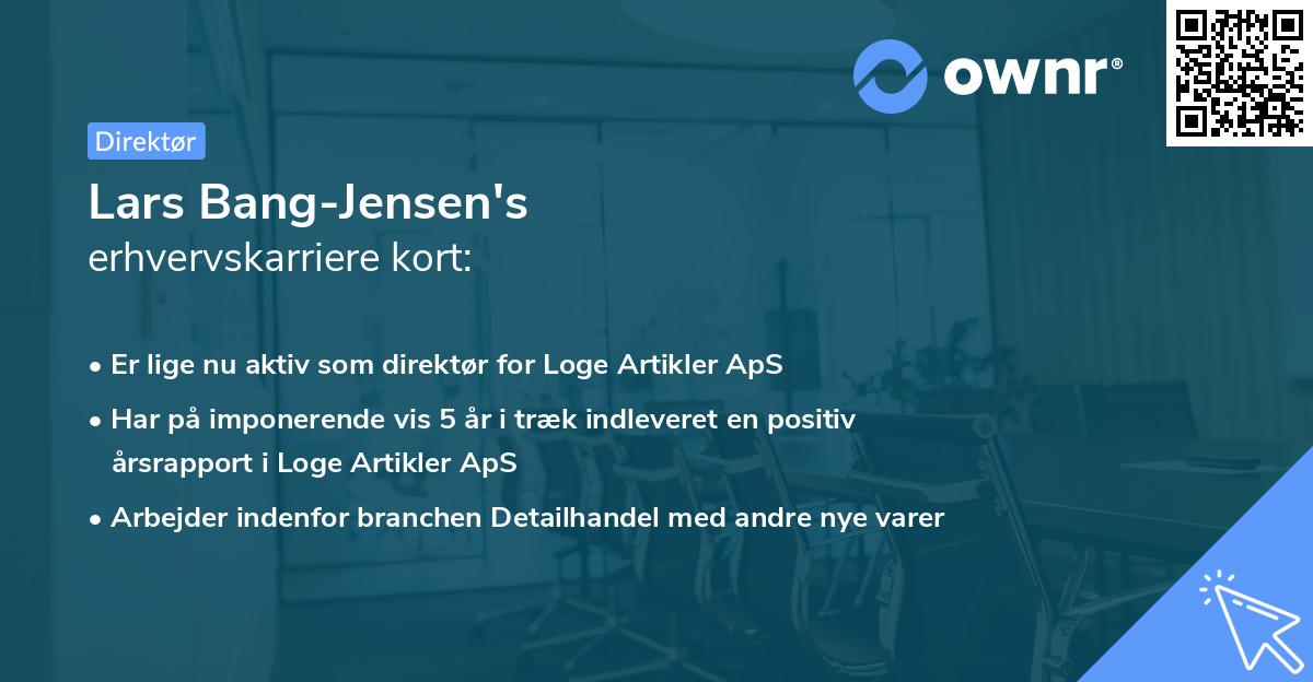 Lars Bang-Jensen's erhvervskarriere kort