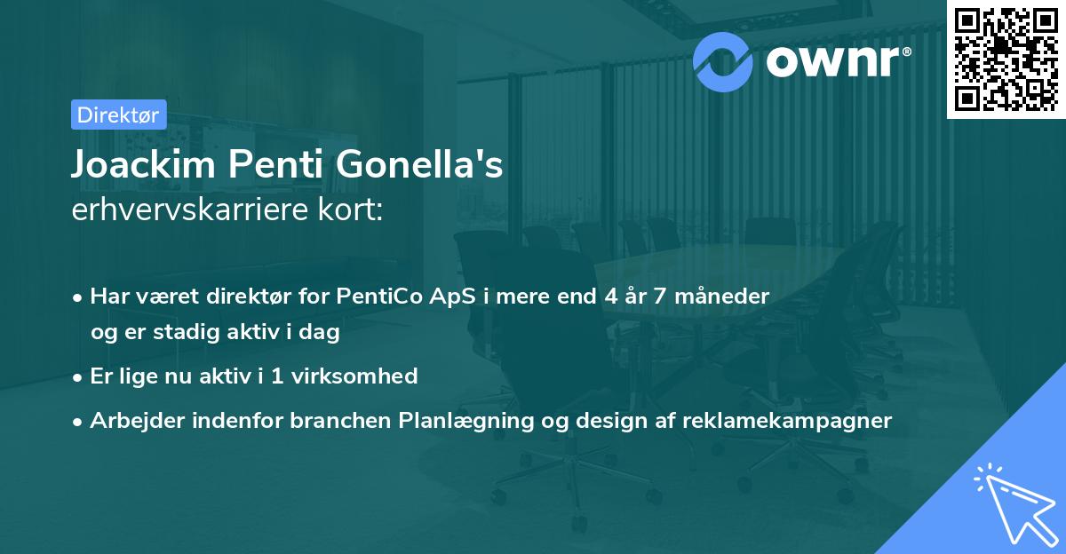 Joackim Penti Gonella's erhvervskarriere kort