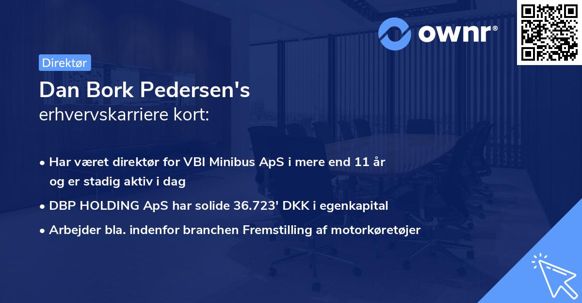 Dan Bork Pedersen's erhvervskarriere kort