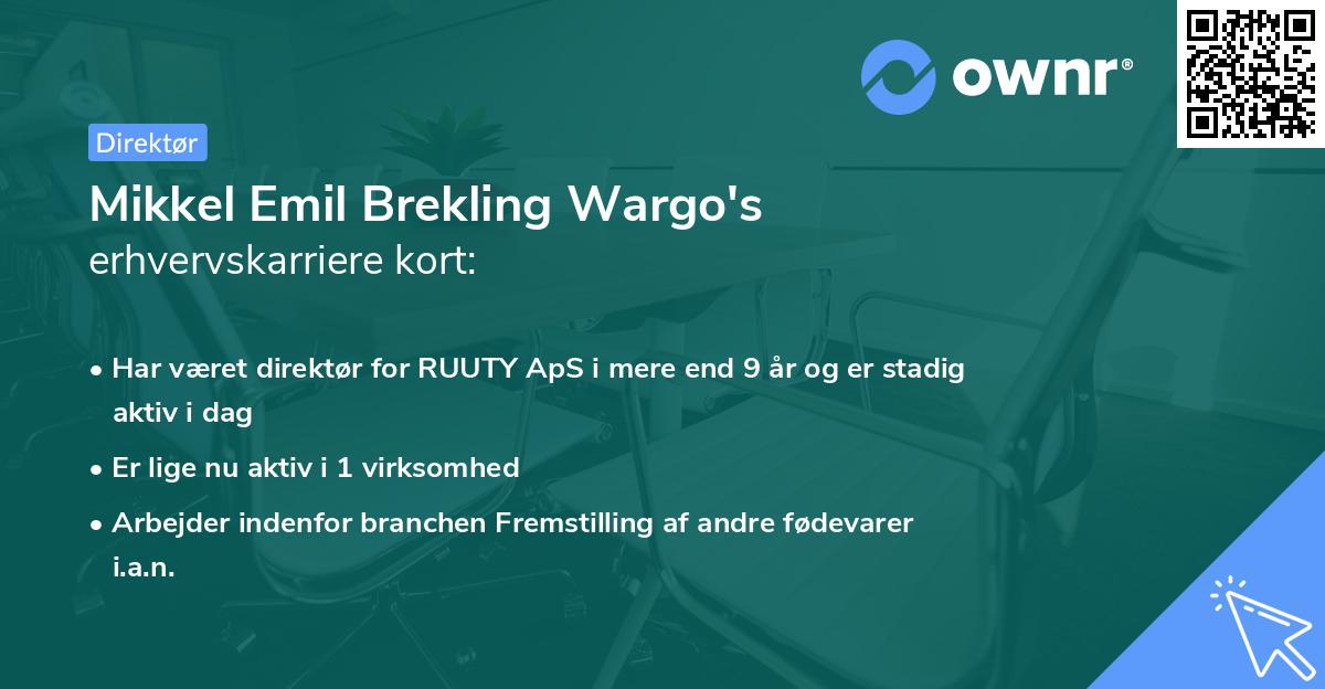 Mikkel Emil Brekling Wargo's erhvervskarriere kort