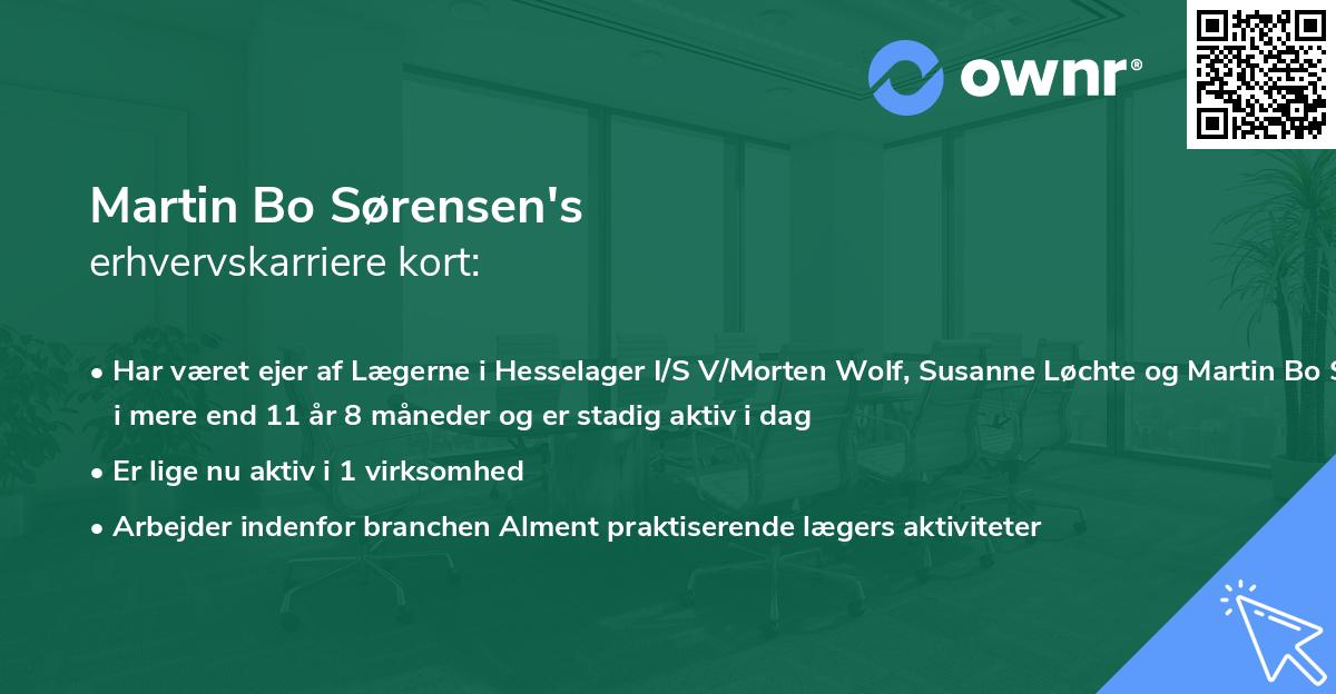 Martin Bo Sørensen's erhvervskarriere kort