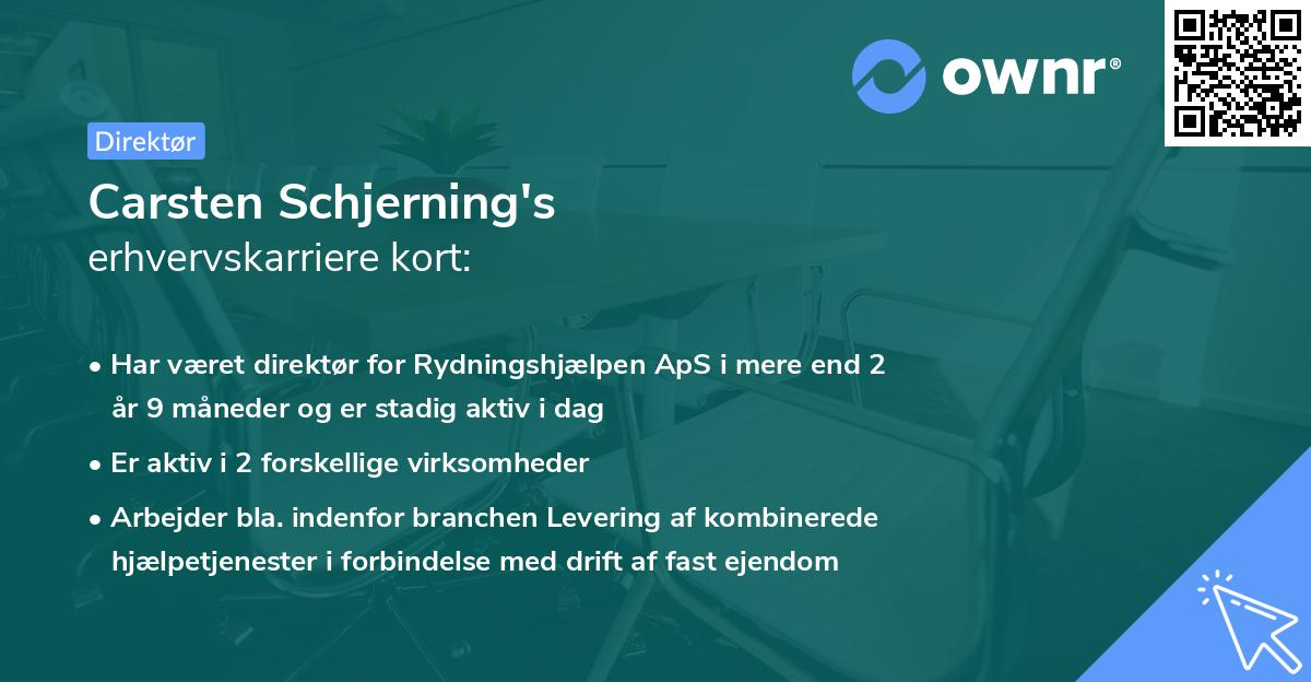 Carsten Schjerning's erhvervskarriere kort