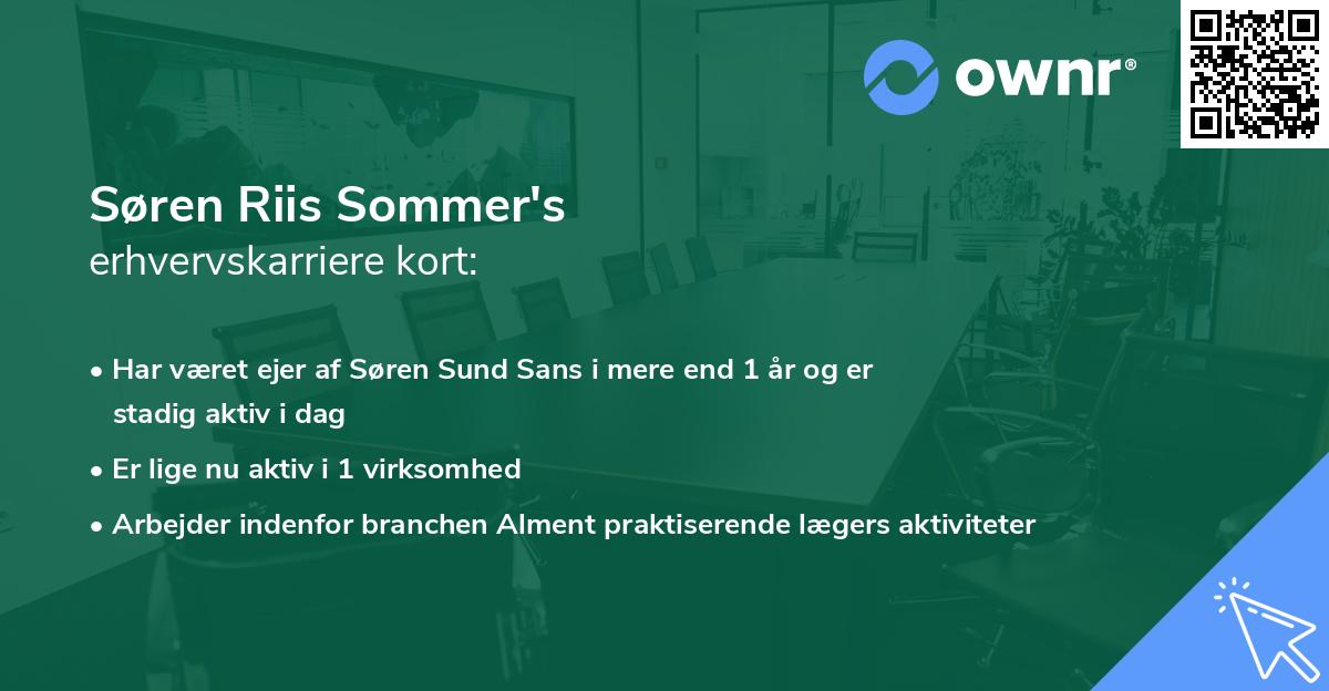 Søren Riis Sommer's erhvervskarriere kort