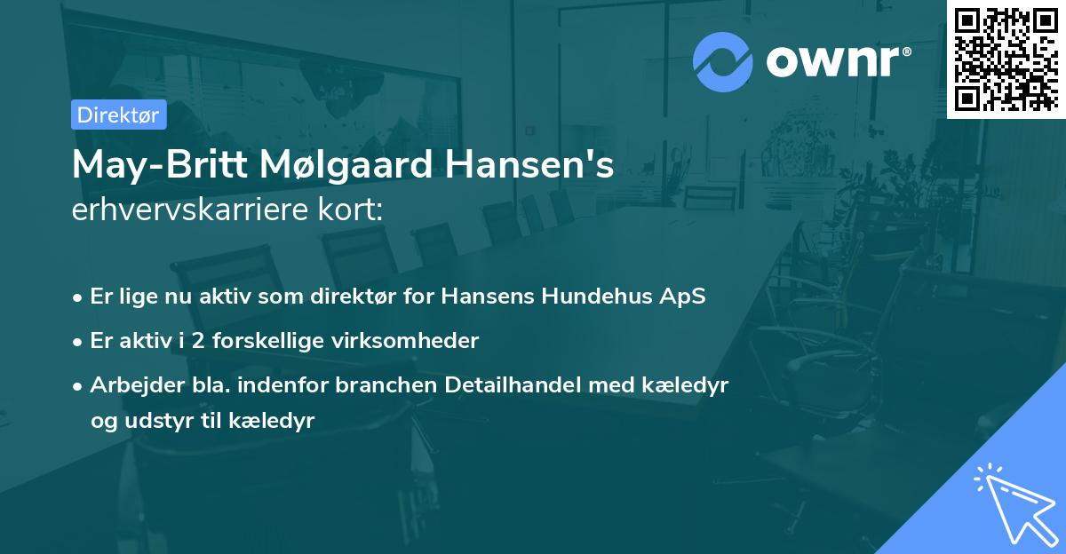 May-Britt Mølgaard Hansen's erhvervskarriere kort