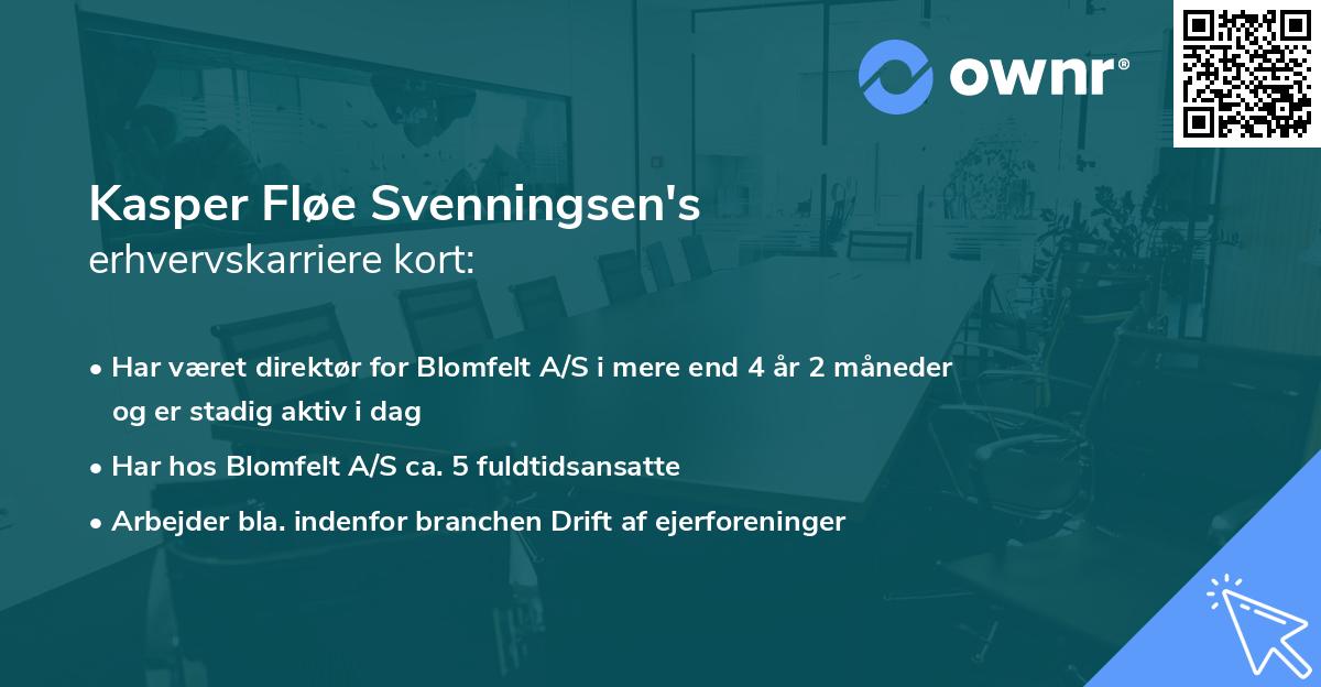 Kasper Fløe Svenningsen's erhvervskarriere kort