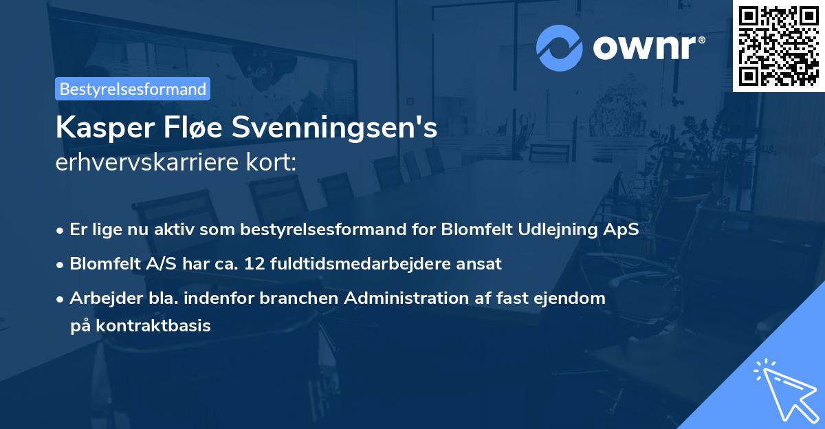 Kasper Fløe Svenningsen's erhvervskarriere kort