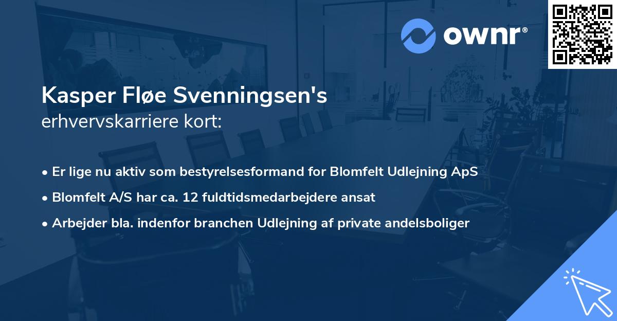 Kasper Fløe Svenningsen's erhvervskarriere kort
