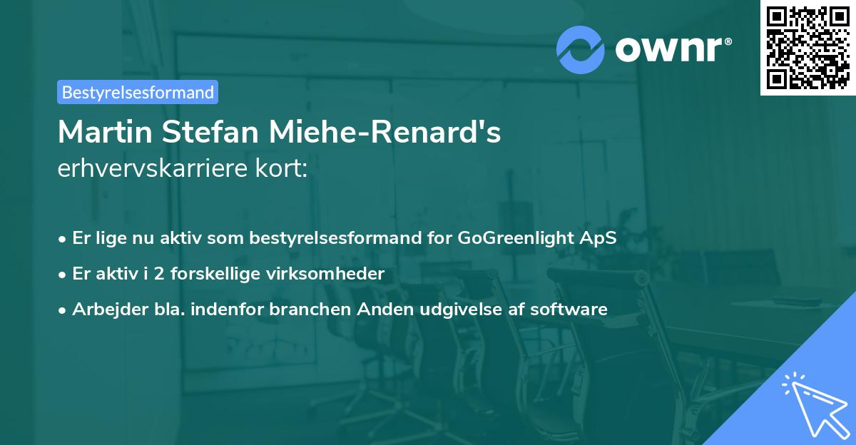 Martin Stefan Miehe-Renard's erhvervskarriere kort