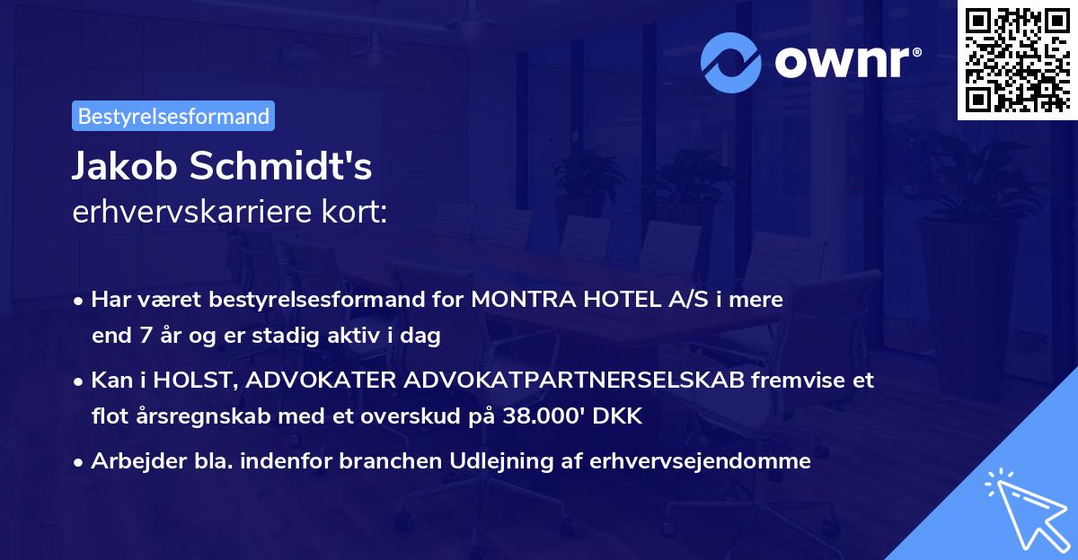 Jakob Schmidt's erhvervskarriere kort