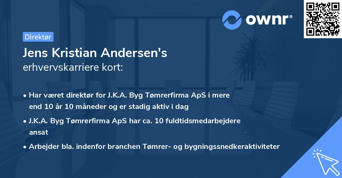 Jens Kristian Andersen's erhvervskarriere kort