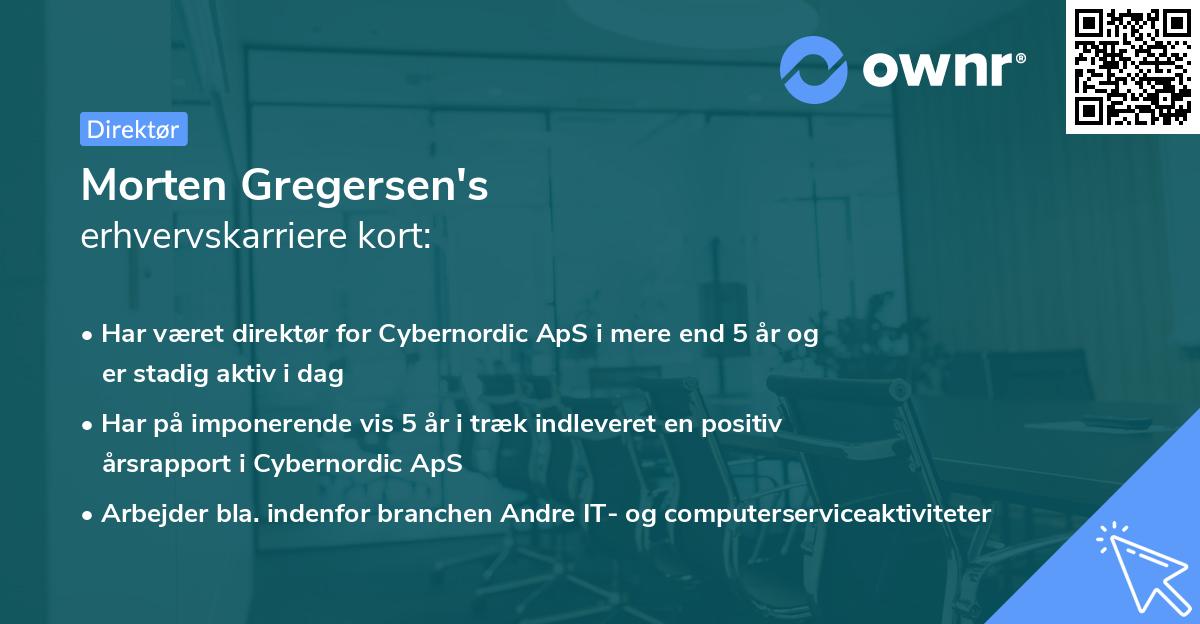 Morten Gregersen's erhvervskarriere kort