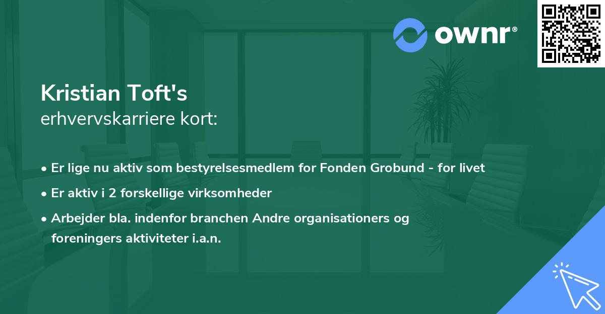 Kristian Toft's erhvervskarriere kort