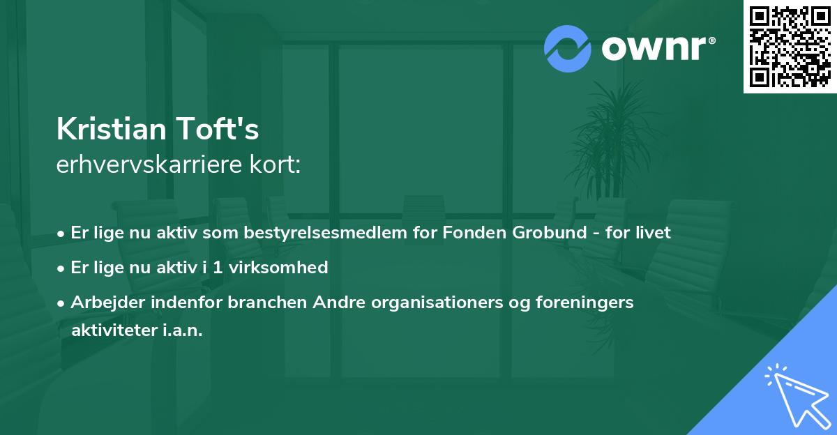 Kristian Toft's erhvervskarriere kort