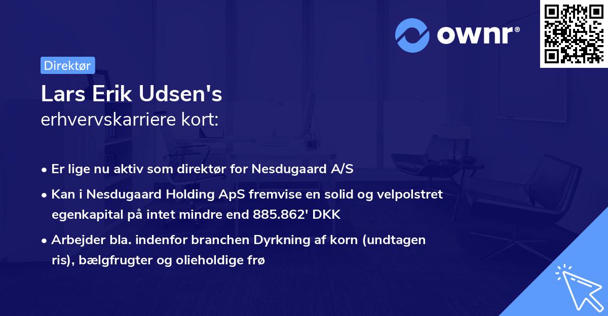 Lars Erik Udsen's erhvervskarriere kort