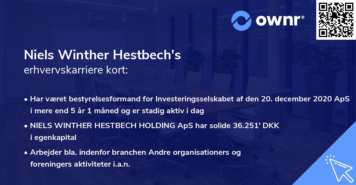 Niels Winther Hestbech's erhvervskarriere kort