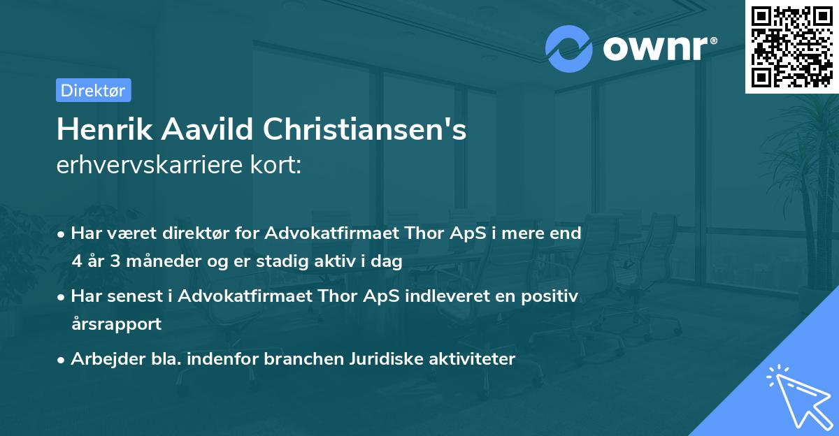 Henrik Aavild Christiansen's erhvervskarriere kort