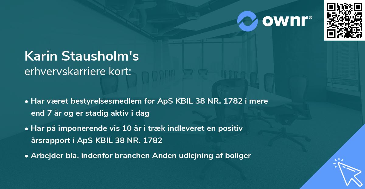 Karin Stausholm's erhvervskarriere kort