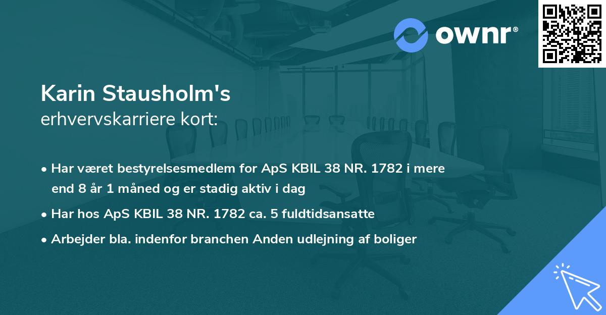 Karin Stausholm's erhvervskarriere kort