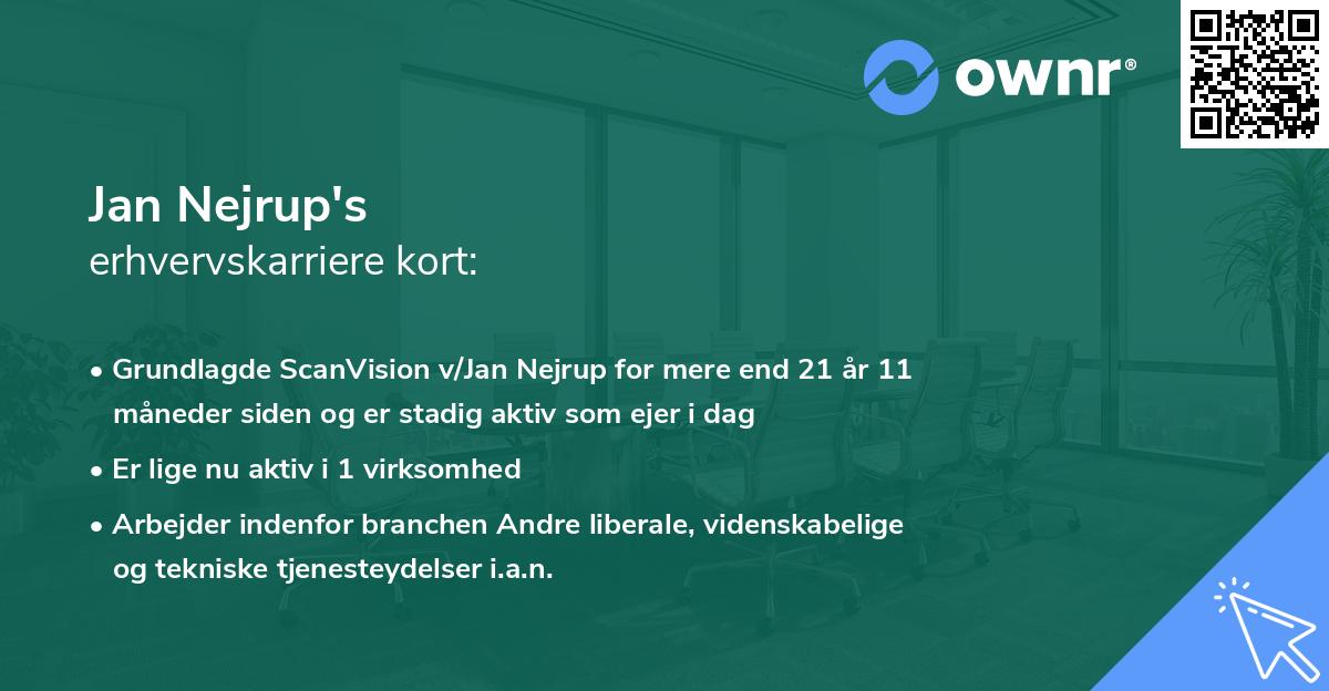 Jan Nejrup's erhvervskarriere kort