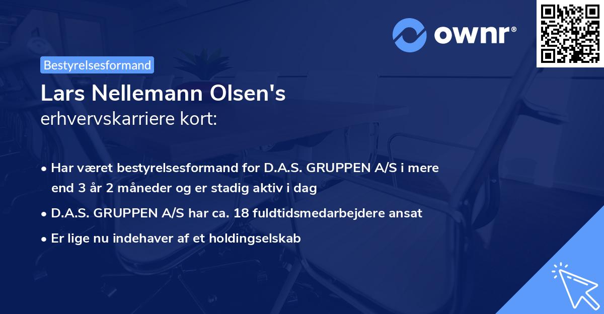 Lars Nellemann Olsen's erhvervskarriere kort