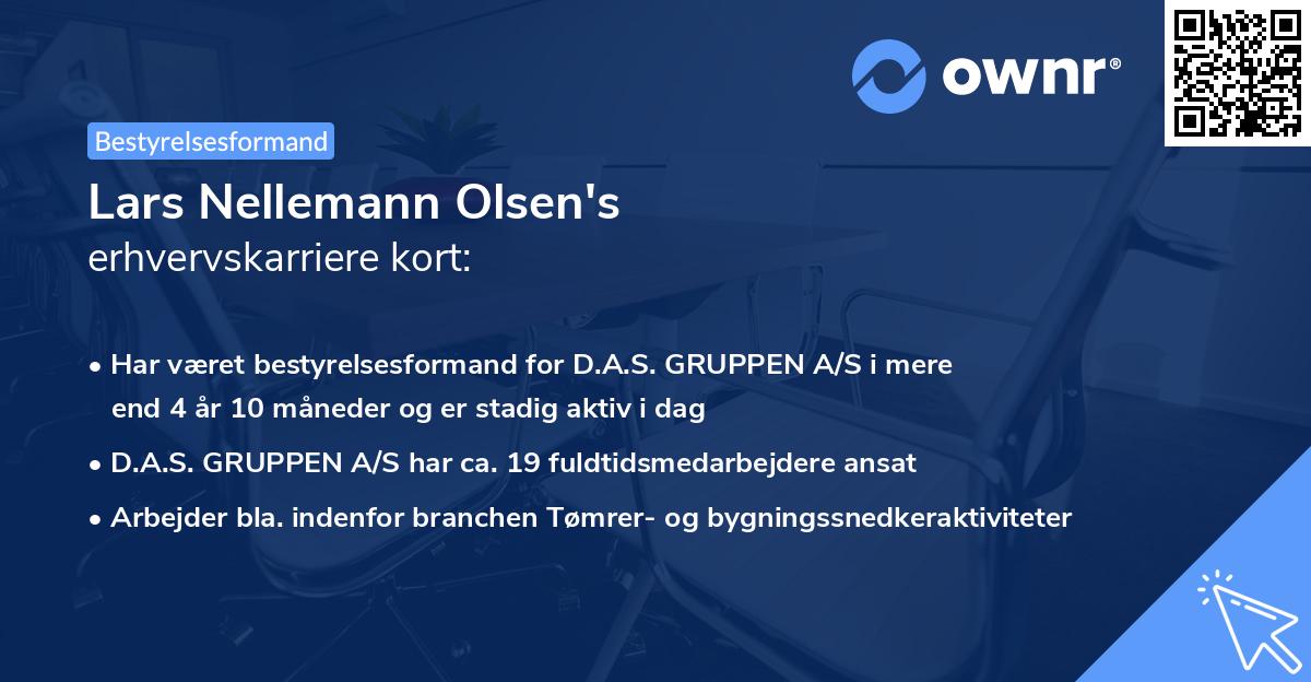 Lars Nellemann Olsen's erhvervskarriere kort