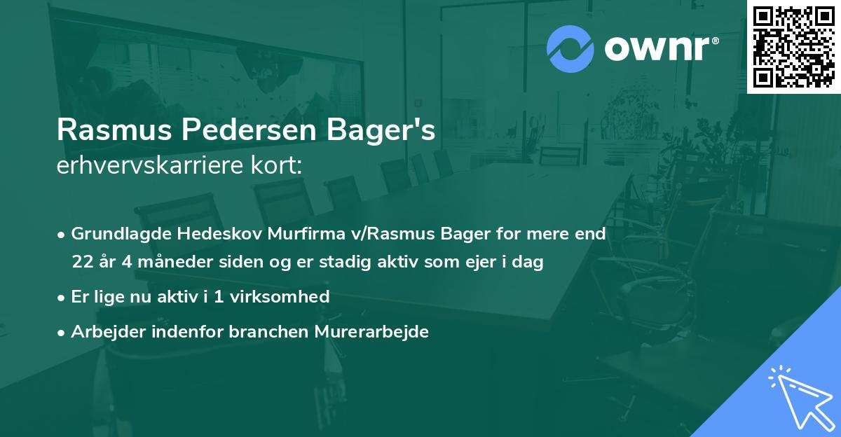 Rasmus Pedersen Bager's erhvervskarriere kort