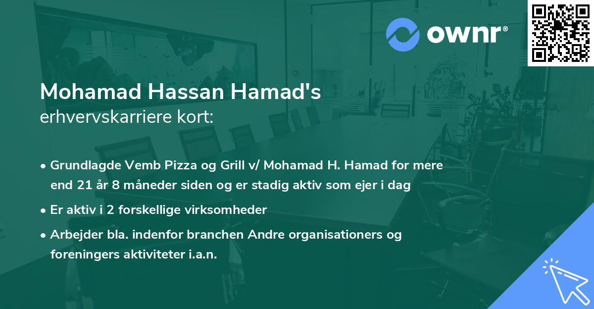 Mohamad Hassan Hamad's erhvervskarriere kort