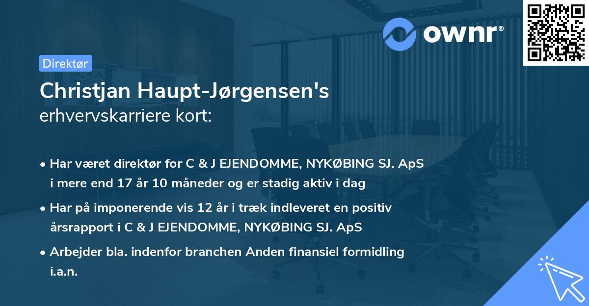 Christjan Haupt-Jørgensen's erhvervskarriere kort