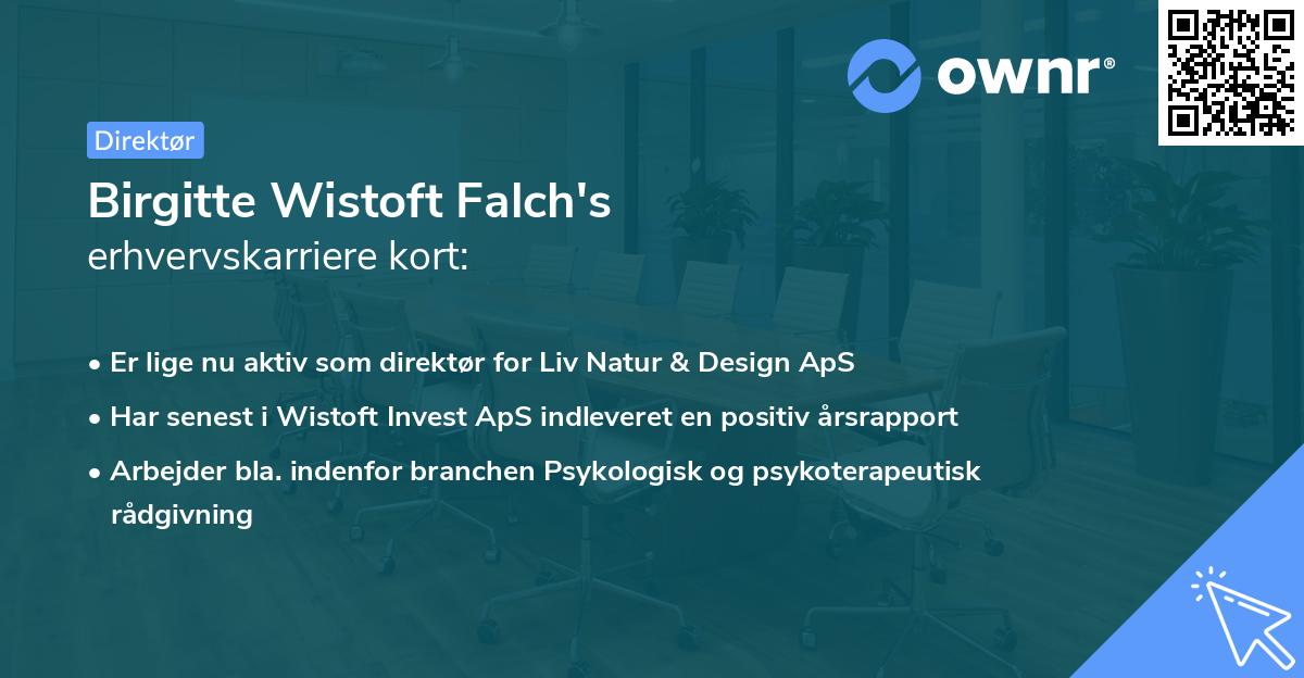 Birgitte Wistoft Falch's erhvervskarriere kort