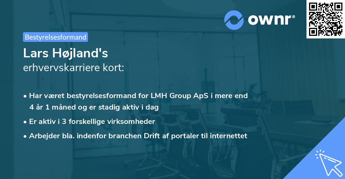 Lars Højland's erhvervskarriere kort