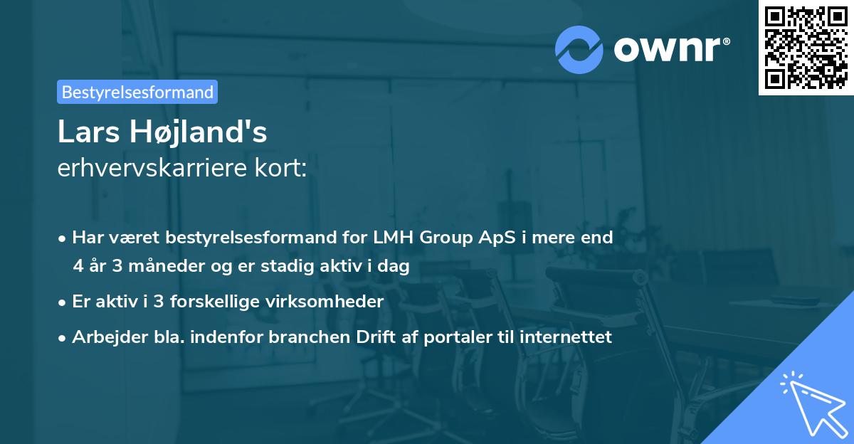 Lars Højland's erhvervskarriere kort