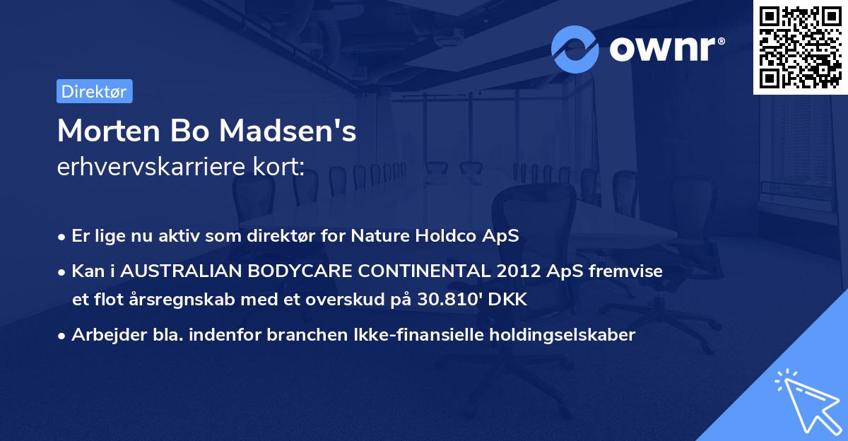 Morten Bo Madsen's erhvervskarriere kort