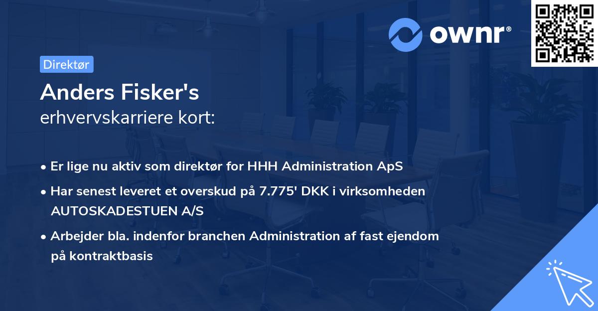 Anders Fisker's erhvervskarriere kort