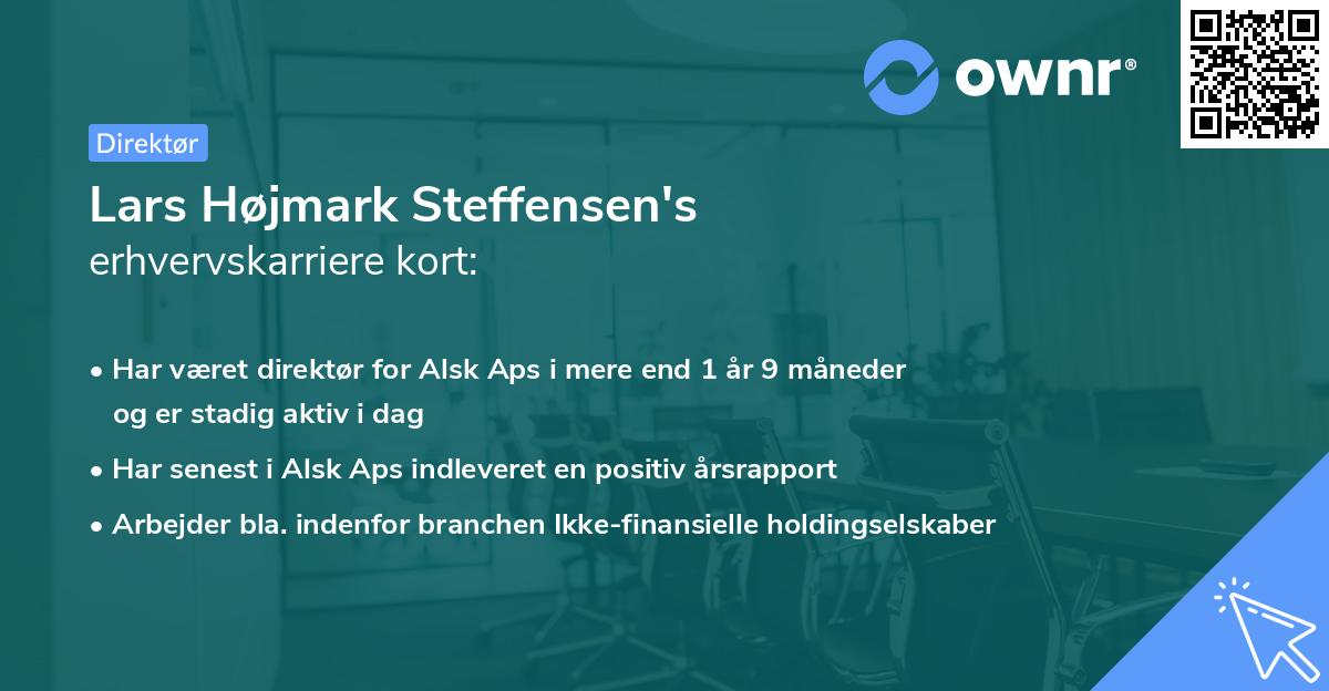 Lars Højmark Steffensen's erhvervskarriere kort