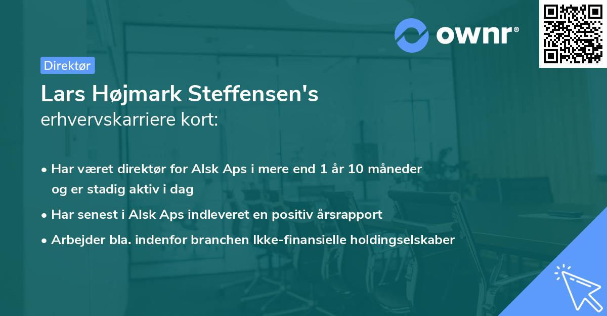 Lars Højmark Steffensen's erhvervskarriere kort