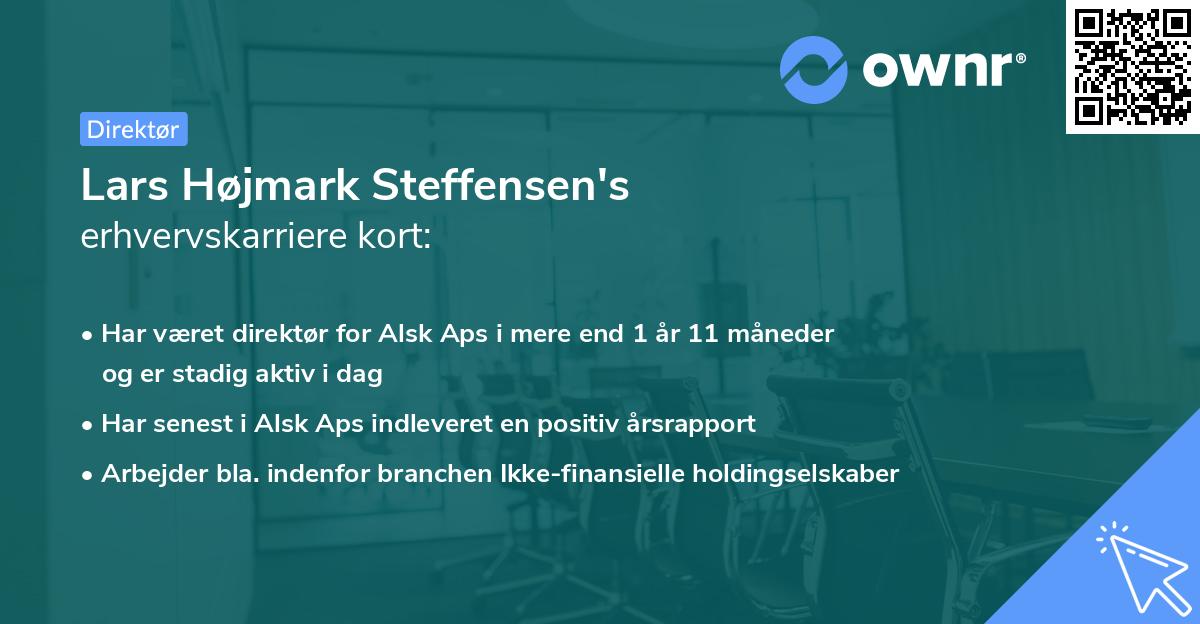 Lars Højmark Steffensen's erhvervskarriere kort