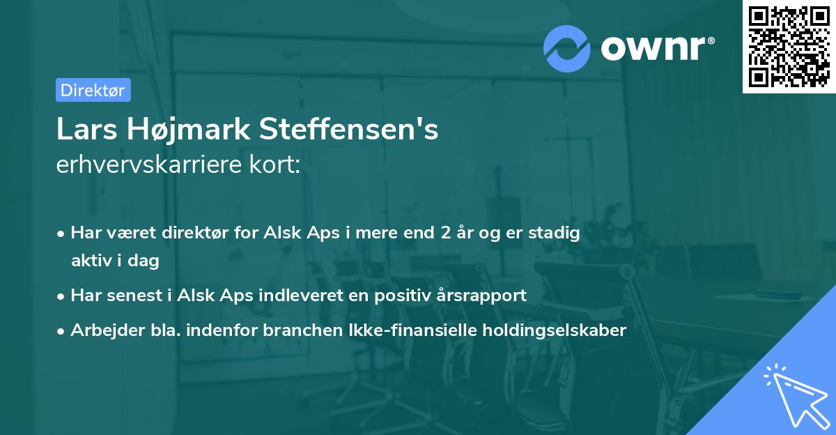 Lars Højmark Steffensen's erhvervskarriere kort