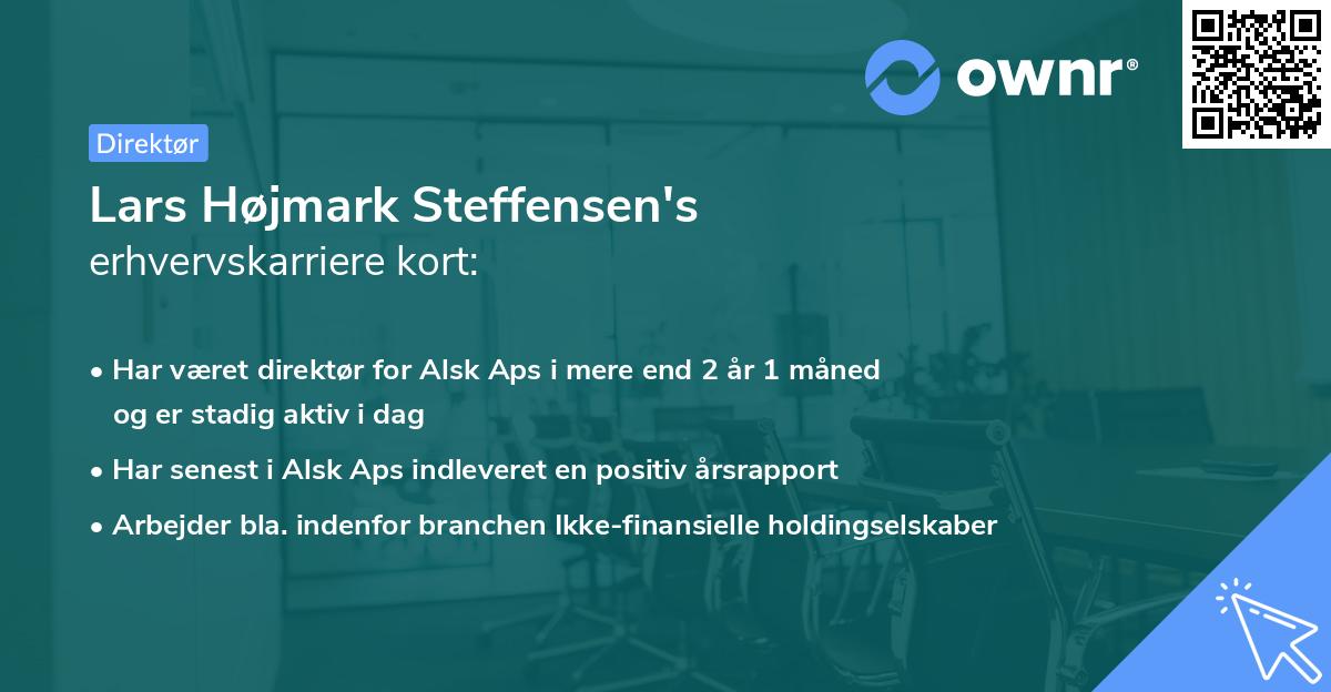 Lars Højmark Steffensen's erhvervskarriere kort
