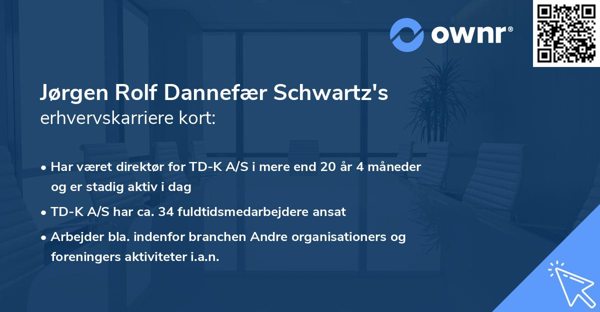 Jørgen Rolf Dannefær Schwartz's erhvervskarriere kort