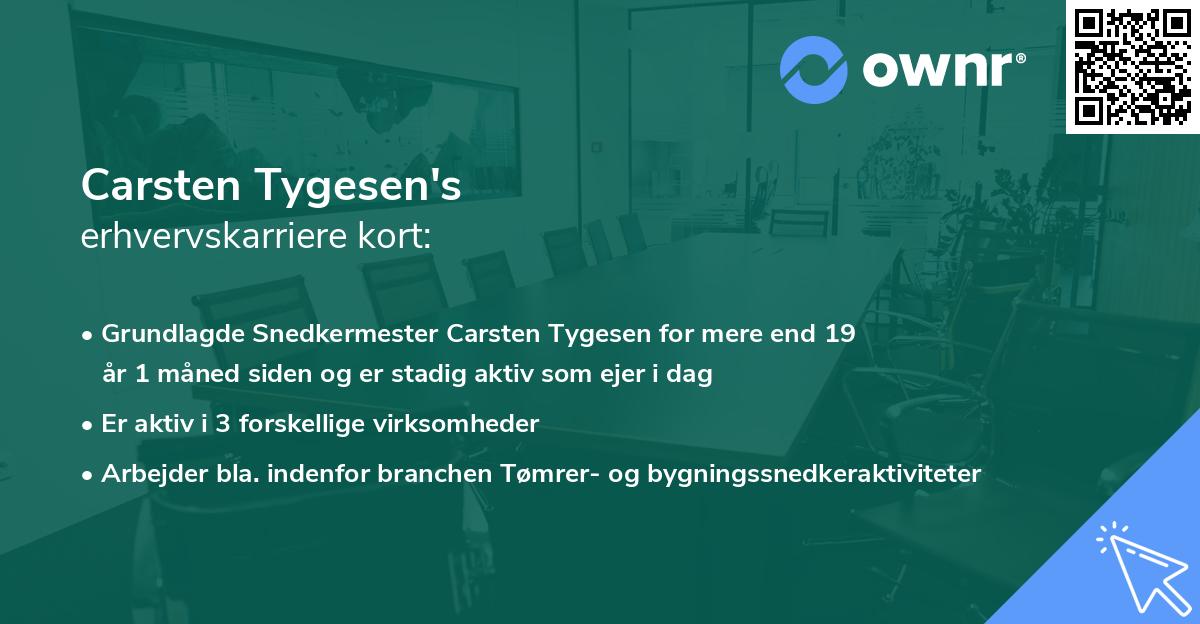 Carsten Tygesen's erhvervskarriere kort