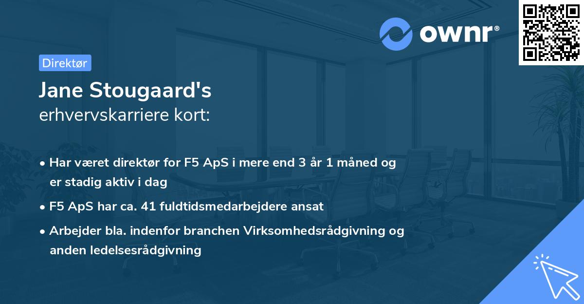 Jane Stougaard's erhvervskarriere kort