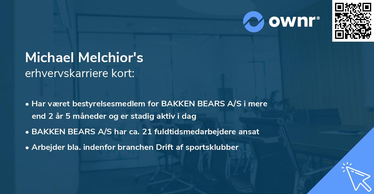 Michael Melchior's erhvervskarriere kort